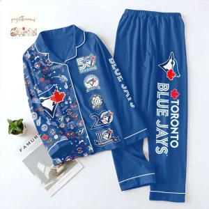 Toronto Blue Jays 50th Anniversary Satin Pajama Set