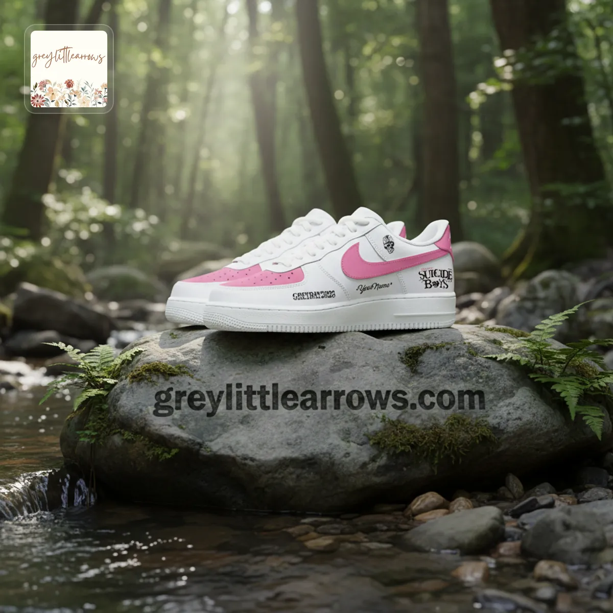 $uicideBoy$ GREYDAY 2026 Personalized Pink Air Force 1 Sneakers