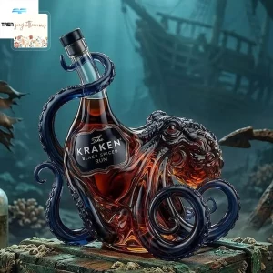 Kraken Black Spiced Rum Limited Edition Whiskey Bottle
