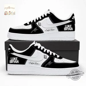 Luke Bryan Custom Personalized Black & White Air Force 1 Sneakers