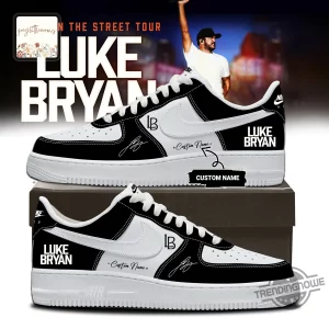 Luke Bryan Custom Personalized Black & White Air Force 1 Sneakers